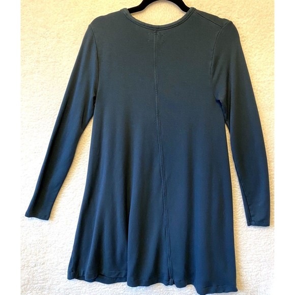 Lou & Grey Signaturesoft Swing Dress Women Blue Small Rayon Jersey Knit Slouchy - Picture 5 of 12